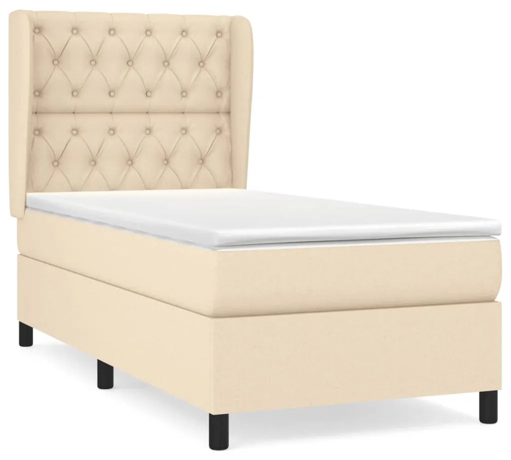 ΚΡΕΒΑΤΙ BOXSPRING ΜΕ ΣΤΡΩΜΑ ΚΡΕΜ 80 X 200 ΕΚ. ΥΦΑΣΜΑΤΙΝΟ 3128162