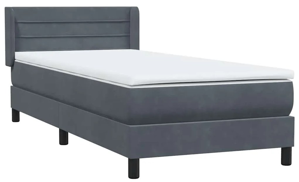 ΚΡΕΒΑΤΙ BOXSPRING ΜΕ ΣΤΡΩΜΑ ΣΚΟΥΡΟ ΓΚΡΙ 90X210 ΕΚ. ΒΕΛΟΥΔΙΝΟ 3318184