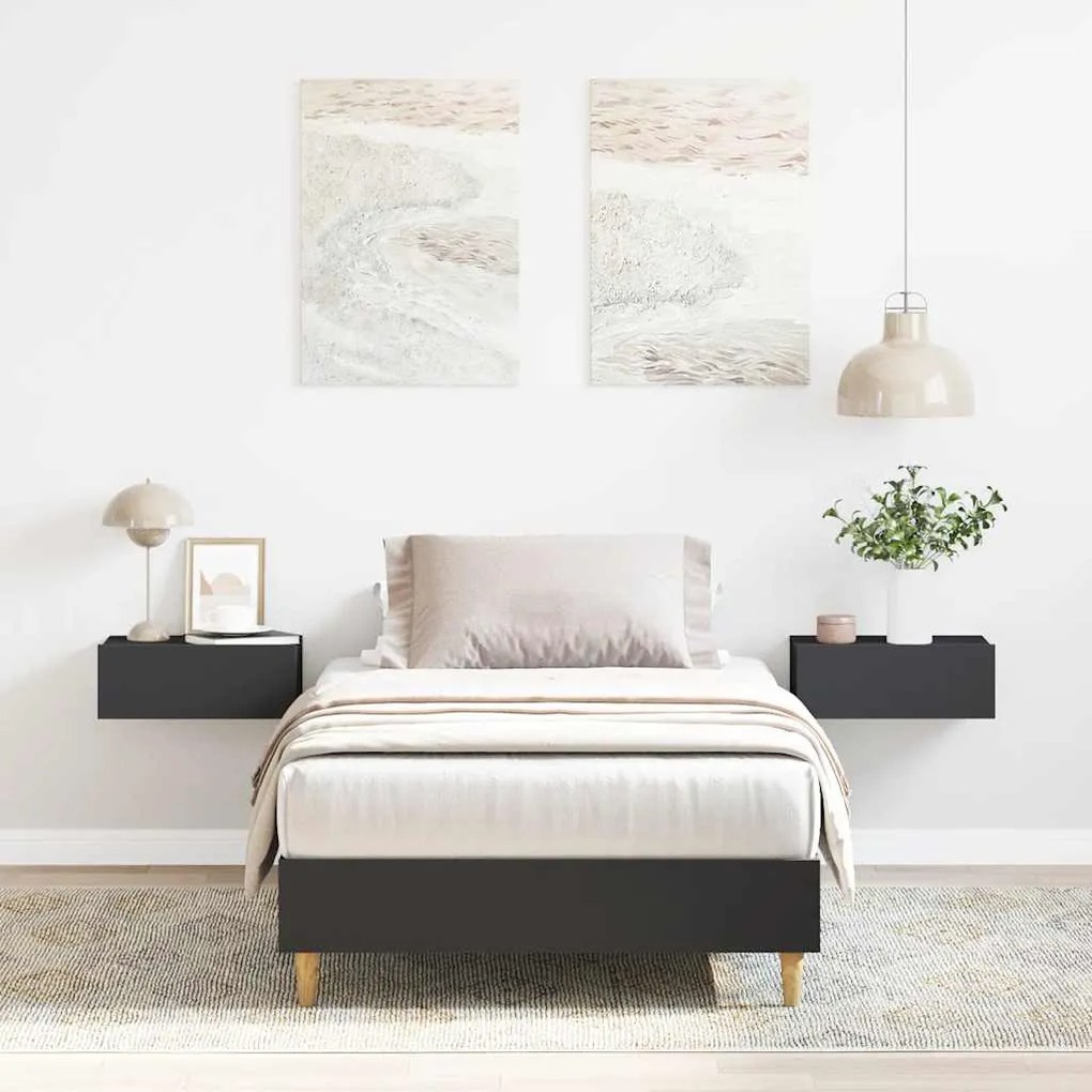 Πλαίσιο κρεβατιού χωρίς στρώμα Μαύρο 75x190 cm