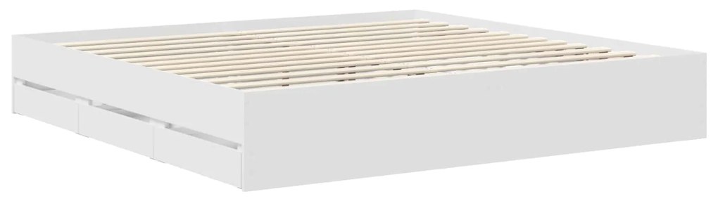 vidaXL Σκελετός Κρεβατιού Λευκό 200 x 200 cm Μηχανήματος Ξύλο