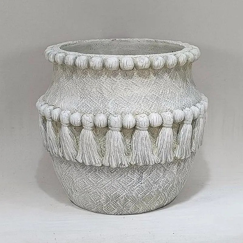 Πιθάρι Τσιμεντένιο Με Κρόσσια 752-18063 17.5x17.5x20.5cm Grey Estheti Home Cement