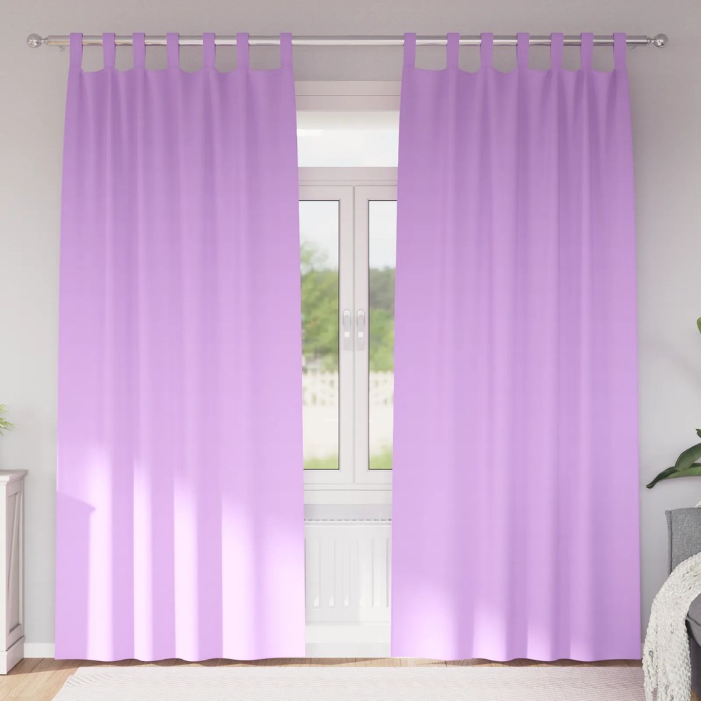 vidaXL Κουρτίνες με κουρτίνες 2 pcs Μοβ 245 x 140 εκ. Πολυεστέρας