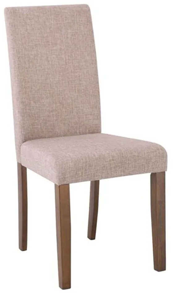Καρέκλα Optimal Green Walnut Ε801,1 Beige Σετ 2τμχ Wood, Fabric