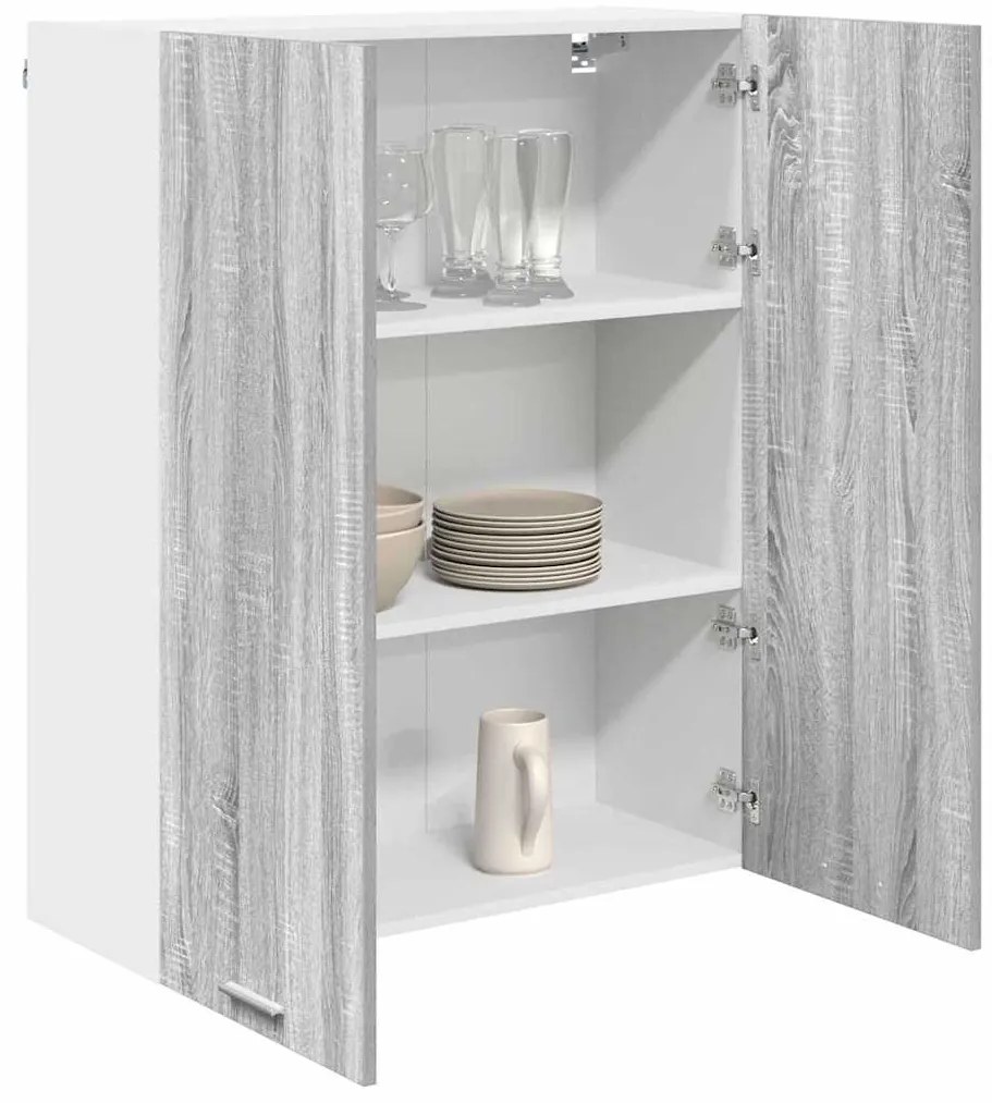 vidaXL Κρεμαστό ντουλάπι με αποθήκευση Γκρίζο Σονομα 80 x 31 x 100 εκ.