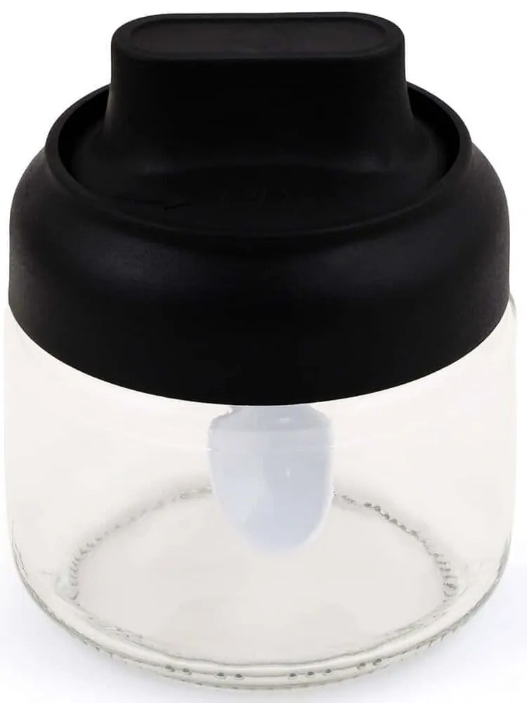 Βάζα Μπαχαρικών (Σετ 12Τμχ) 430KSV1484 10x10x9,5cm 300ml Clear-Black Hermia Γυαλί
