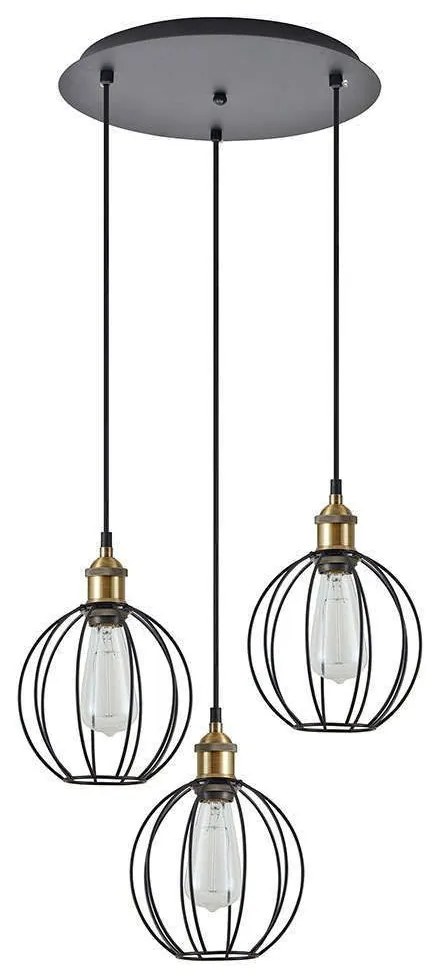 Φωτιστικό Οροφής Magnum 77-8714 3xE27 37x37x300cm 60W Black-Bronze Homelighting