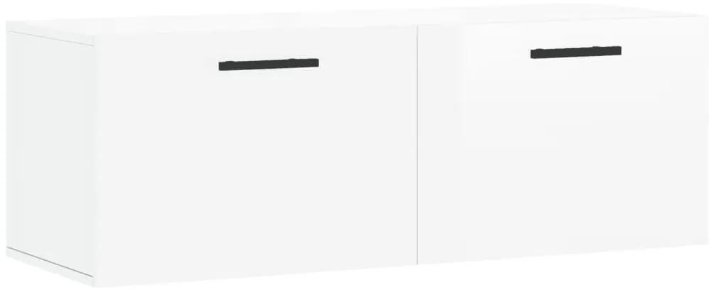 Ντουλάπι Τοίχου Γυαλ. Λευκό 100 x 36,5 x 35 εκ. Επεξεργ. Ξύλο - Λευκό