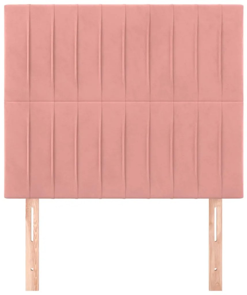 vidaXL Κεφαλάρι Ροζ Βελούδινο 90x5x118/128 εκ.