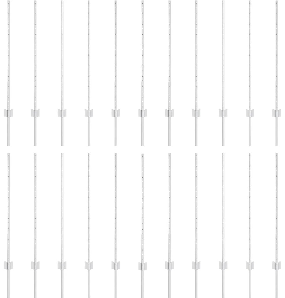vidaXL Πό posts φράχτη 44 pcs Ασημί Κανονικός Γαλβανισμένο ατσάλι