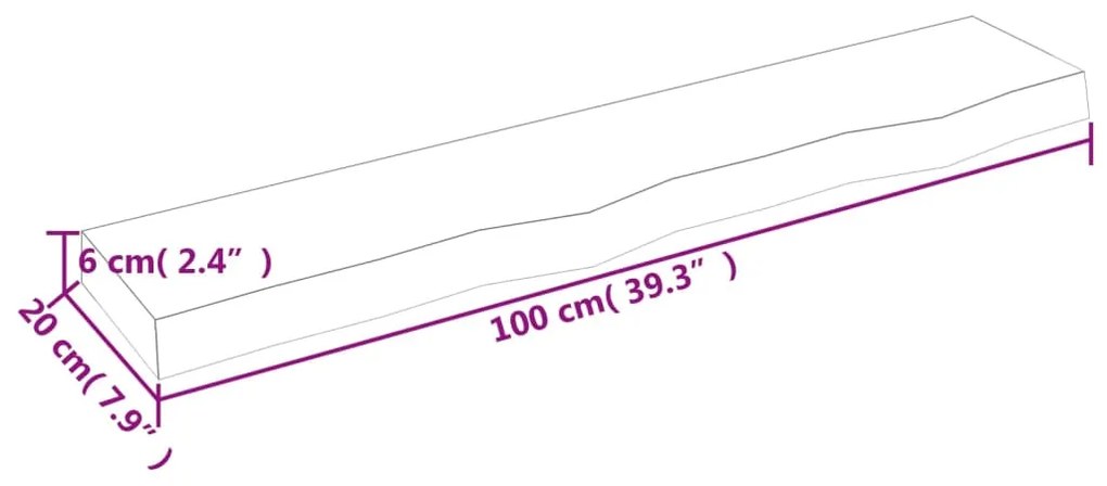 ΡΑΦΙ ΤΟΙΧΟΥ 100 X 20 X 6 ΕΚ. ΑΠΟ ΑΚΑΤΕΡΓΑΣΤΟ ΜΑΣΙΦ ΞΥΛΟ ΔΡΥΟΣ 363559