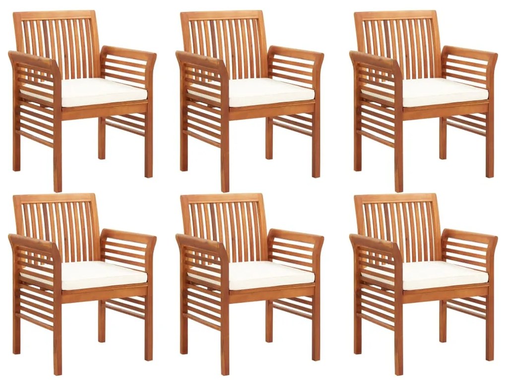 vidaXL Σετ Τραπεζαρίας Εξ. Χώρου 7 τεμ Μασίφ Ξύλο Ακακίας με Μαξιλάρια