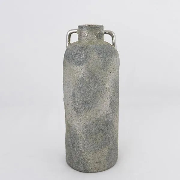 ΒΑΖΟ ΚΕΡΑΜΙΚΟ ΓΚΡΙ - ΑΣΗΜΙ 16x16x40.5cm|752-20389