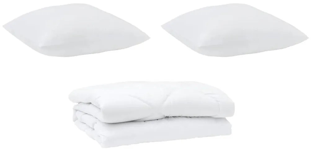 vidaXL Διπλωμένη Κουβέρτα Όλων των Εποχών 2 pcs Λευκό 135 x 200 cm