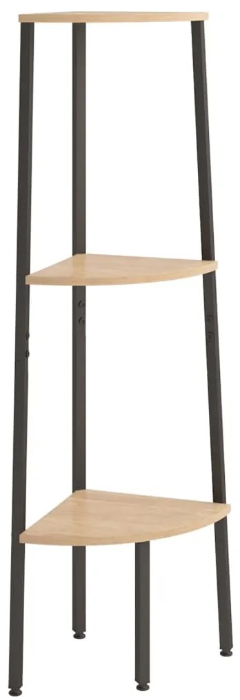 vidaXL Ραφιέρα Γωνιακή 3 Επίπεδων Αν. Καφέ &amp; Μαύρο 45,5x31,5x120 εκ.