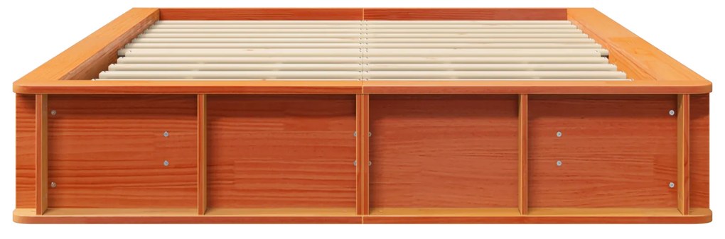 vidaXL Σκελετός Κρεβατιού Καφέ κεριού 140 x 190 cm Μασίφ ξύλο