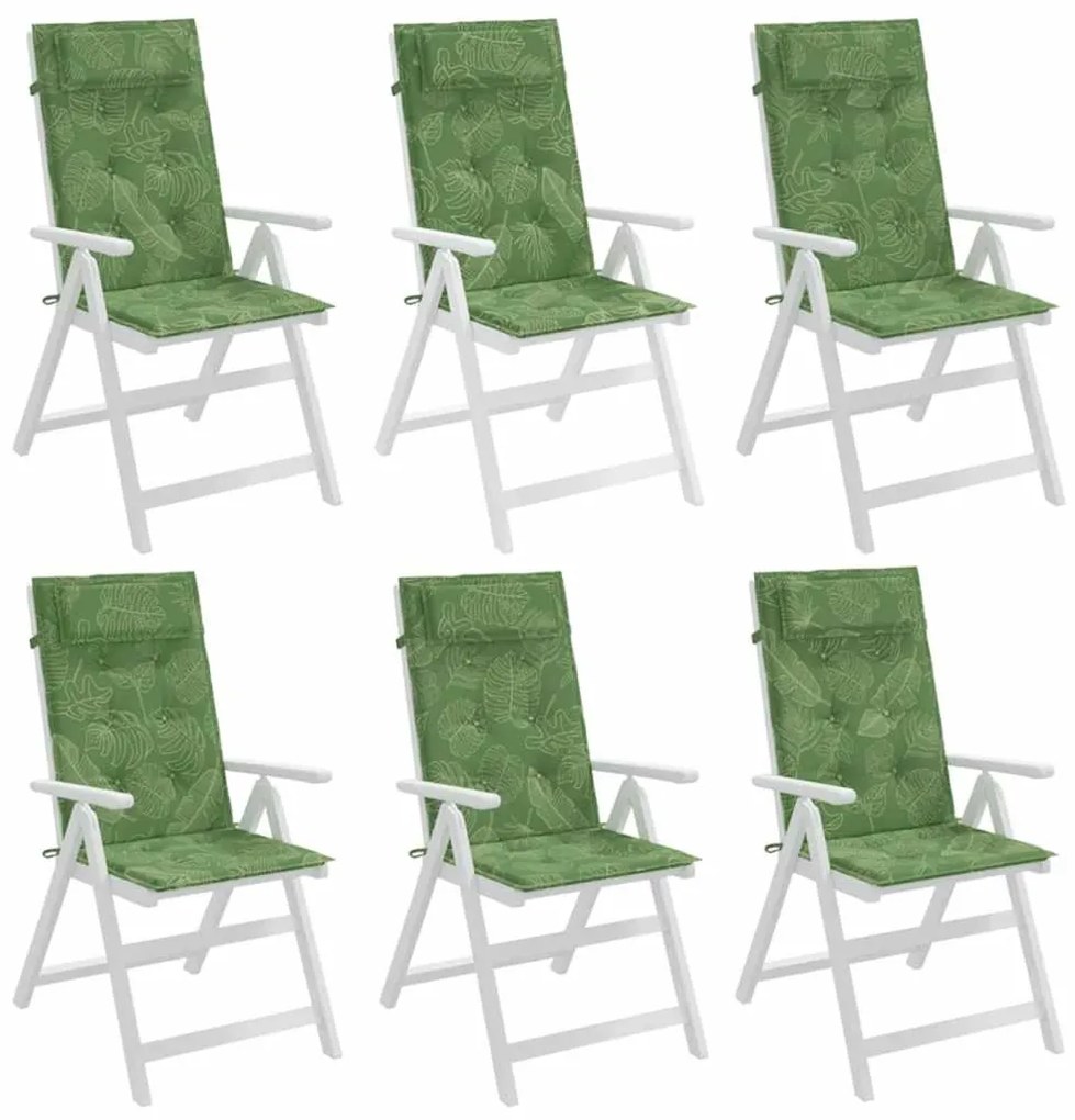 vidaXL Μαξιλάρια Καρέκλας με Ψηλή Πλάτη 6 τεμ. Σχ. Φύλλα Ύφασμα Oxford