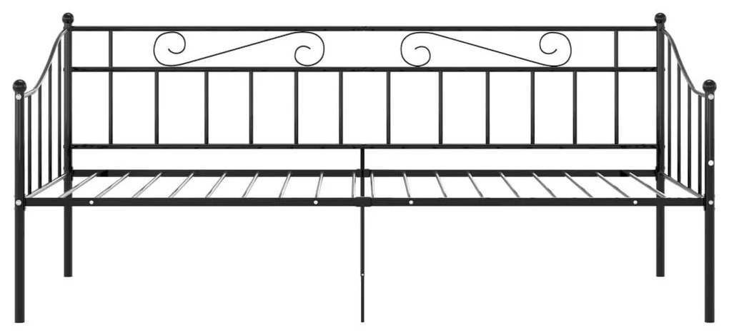 Πλαίσιο για Καναπέ - Κρεβάτι Μαύρο 90 x 200 εκ. Μεταλλικό - Μαύρο