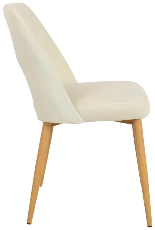 Καρέκλα Murde μπεζ βελούδο ύφασμα και μεταλλικά πόδια σε φυσική απόχρωση 48.5x61x89εκ 48.5x61x89 εκ.