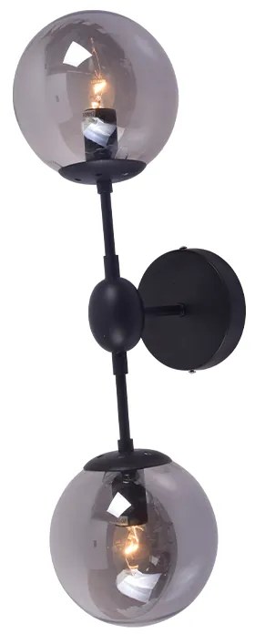Φωτιστικό Επίτοιχο Aca OD807002W BOMBAY Μαύρο Ματ (Black Mat)