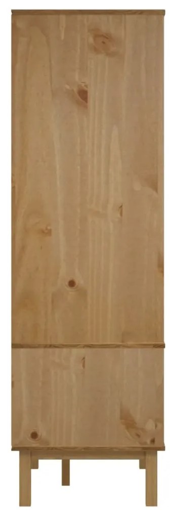 vidaXL Ντουλάπα OTTA Καφέ/Λευκό 76,5 x 53 x 172 εκ. Μασίφ Ξύλο Πεύκου