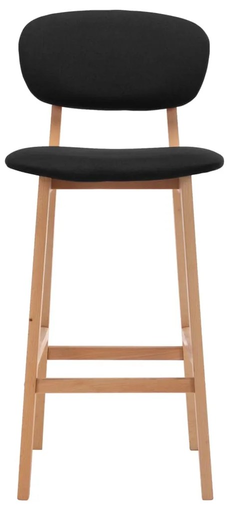 vidaXL Σκαμπό Μπαρ 2 τεμ. Μαύρα Υφασμάτινα