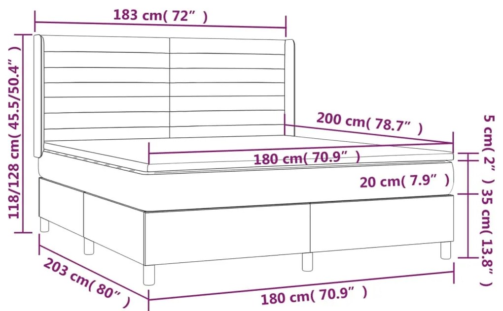 ΚΡΕΒΑΤΙ BOXSPRING ΜΕ ΣΤΡΩΜΑ ΣΚΟΥΡΟ ΚΑΦΕ 180X200 ΕΚ ΥΦΑΣΜΑΤΙΝΟ 3132092