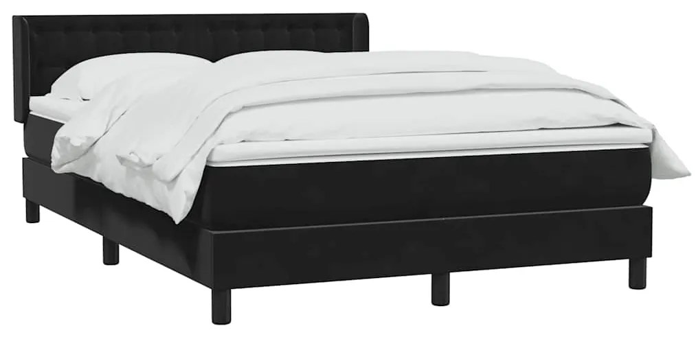 vidaXL Κρεβάτι Boxspring με Στρώμα Μαύρο 160x210 εκ. Βελούδινο