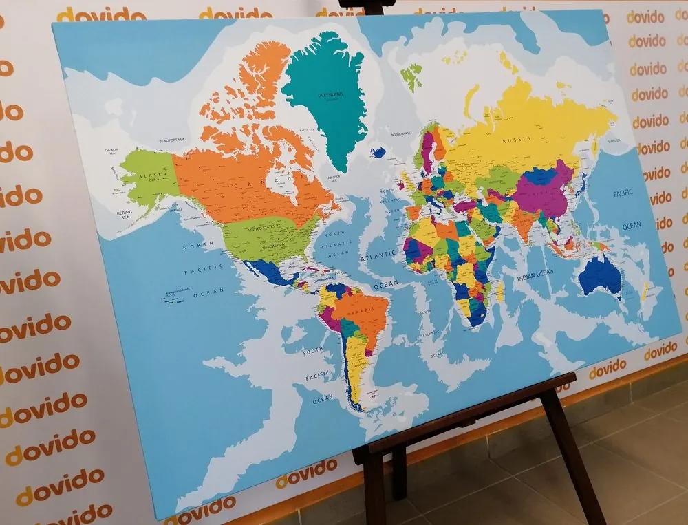Εικόνα στον παγκόσμιο χάρτη χρώματος φελλού - 120x80