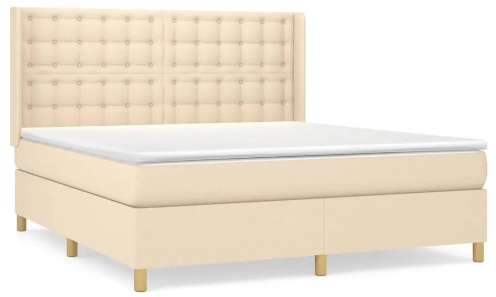 ΚΡΕΒΑΤΙ BOXSPRING ΜΕ ΣΤΡΩΜΑ ΚΡΕΜ 160X200 ΕΚ. ΥΦΑΣΜΑΤΙΝΟ 3132326