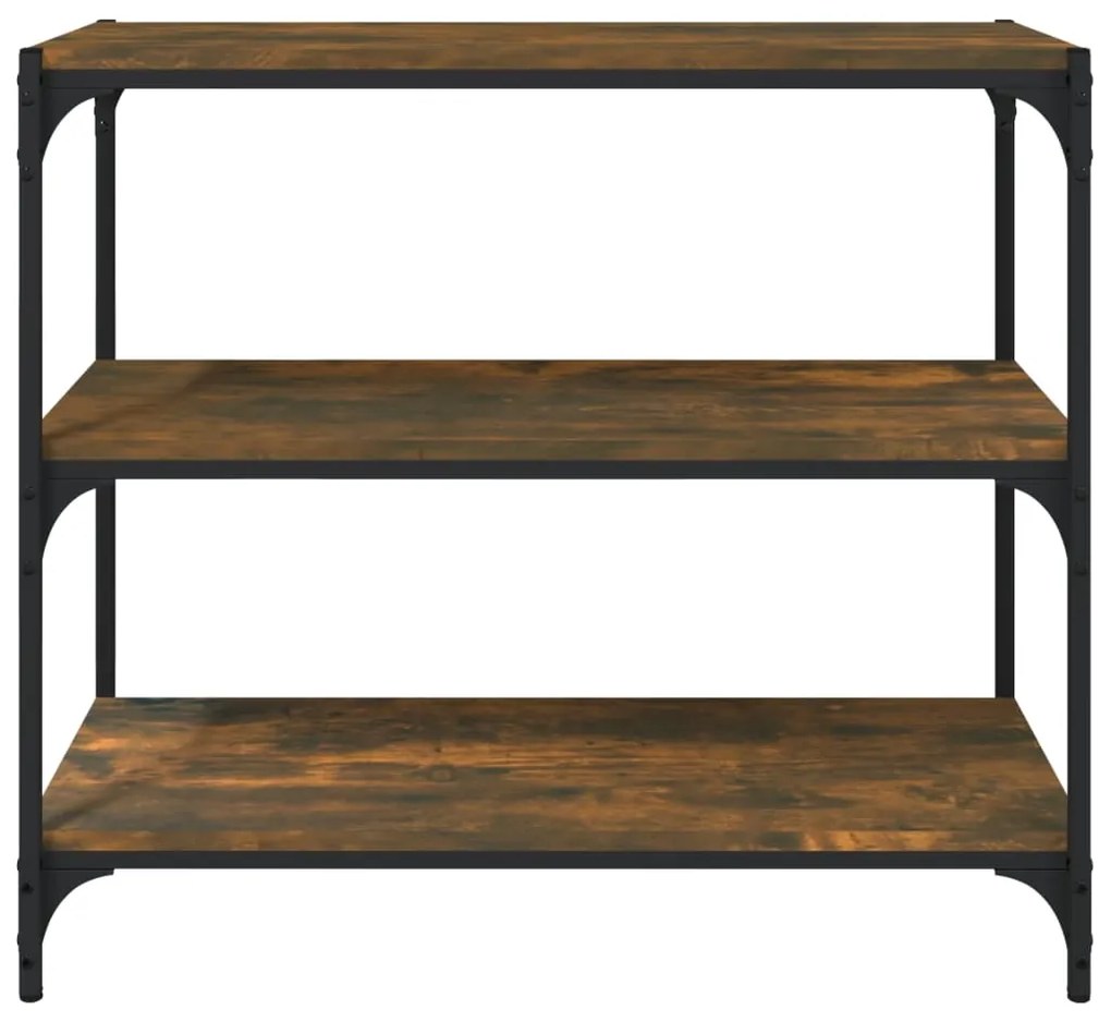vidaXL Βιβλιοθήκη Καπνιστή Δρυς 80 x 33 x 70,5 εκ. Επεξ. Ξύλο & Ατσάλι