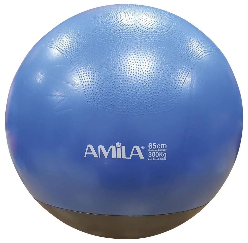 Μπάλα Κινησιοθεραπείας Amila Με Βάρος Στη Βάση 65cm Μπλε/Γκρι 48445
