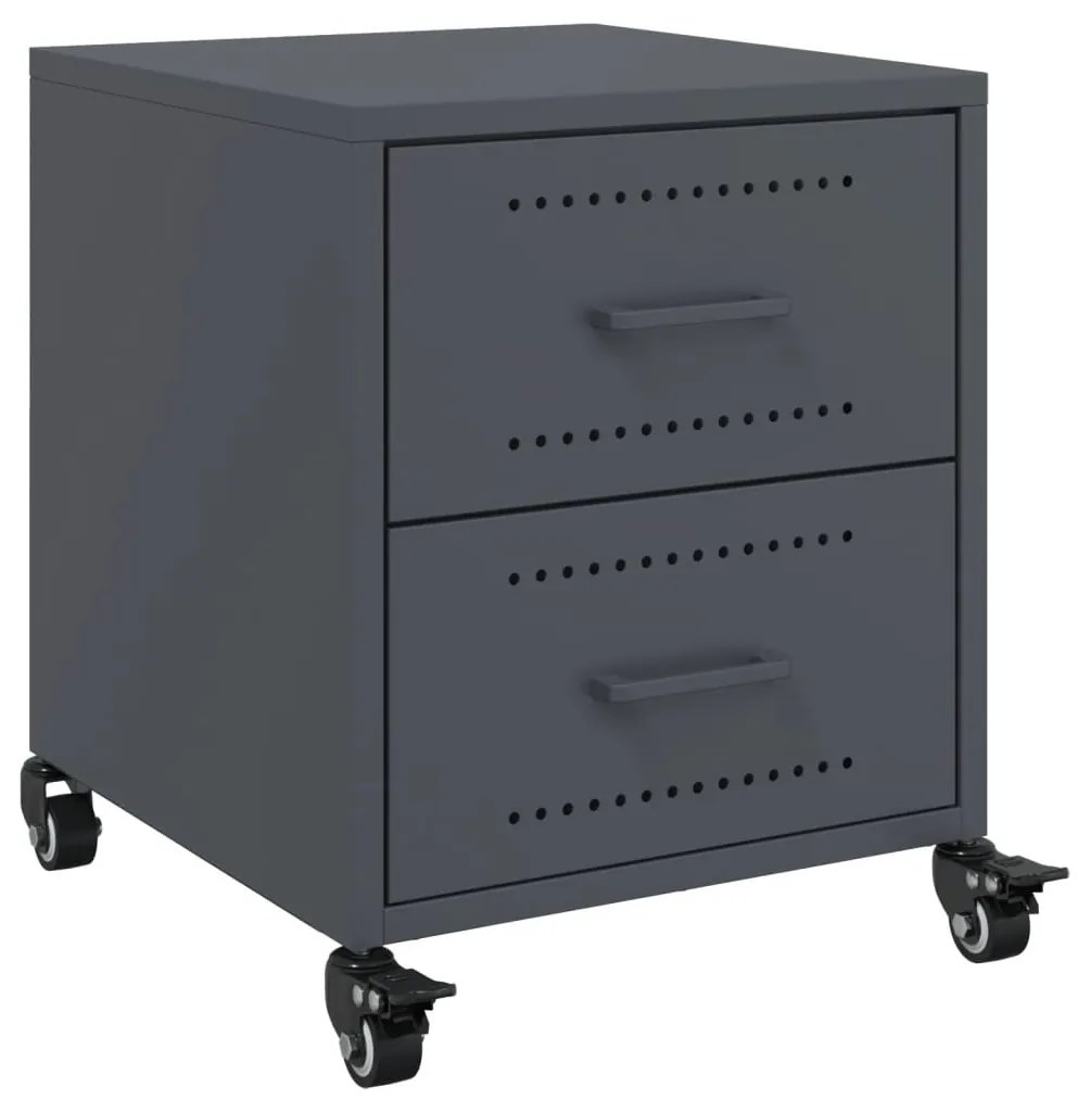 vidaXL Κομοδίνο Ανθρακί 36 x 39 x 43,5 εκ. από Χάλυβα