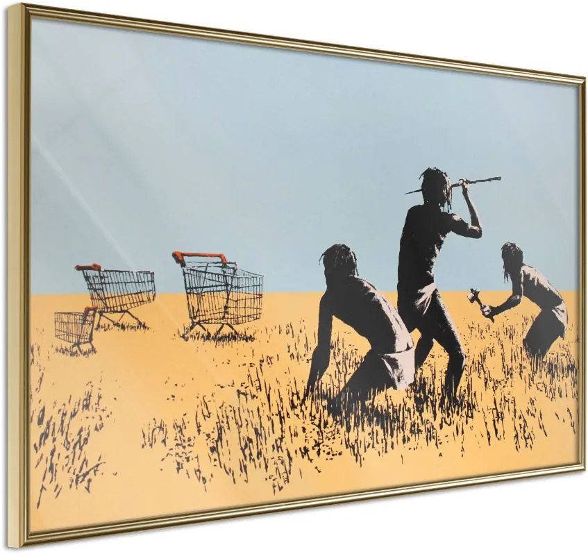 Αφίσα - Banksy: Trolley Hunters - 90x60 - Χρυσό - Χωρίς πασπαρτού