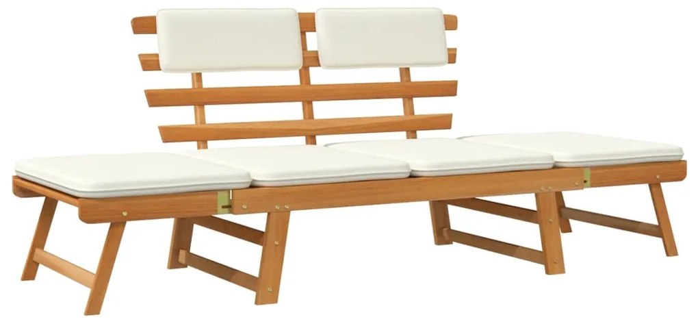 vidaXL Παγκάκι Κήπου 2 Σε 1 190 εκ. Μασίφ Ξύλο Ακακίας με Μαξιλάρια