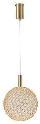 Κρεμαστό Φωτιστικό Οροφής LED 6,3W Σφαίρα Φ25cm Arte Illumina Perforato Eurolamp-144-15071-Χρυσό 144-15071