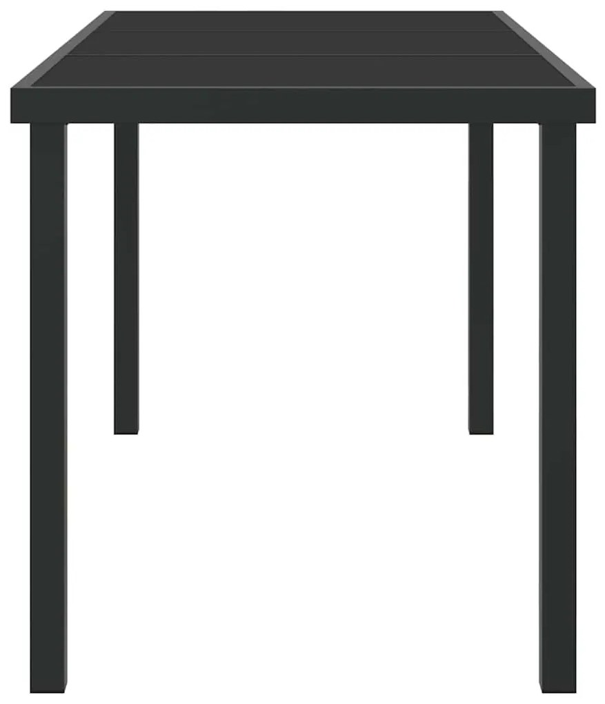 vidaXL Τραπέζι Κήπου Μαύρο 140 x 80 x 73 εκ Μασίφ ξύλο teak
