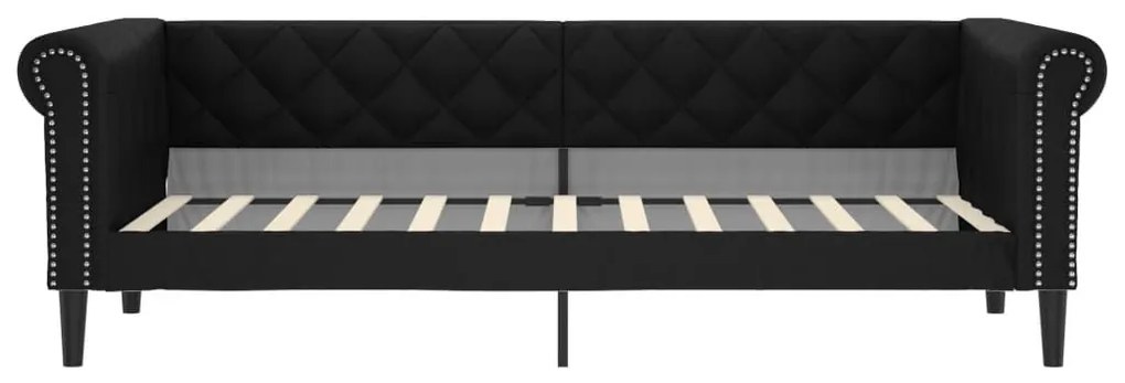Καναπές Κρεβάτι Μαύρο 100 x 200 εκ. από Συνθετικό Δέρμα - Μαύρο