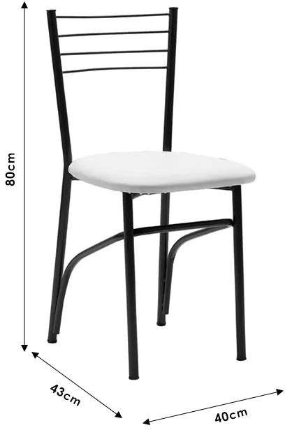 Καρέκλα "ΡΙΓΑ" από μέταλλο/τεχνόδερμα σε λευκό/εκρού χρώμα 40x36x83