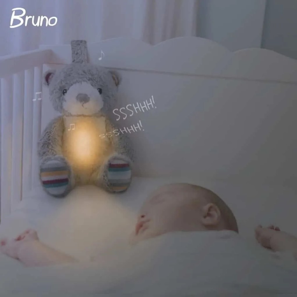 Βρεφικό Αρκουδάκι Bruno με εγγραφή φωνής &amp; λευκούς ήχους ZA-BRUNO-01 Zazu