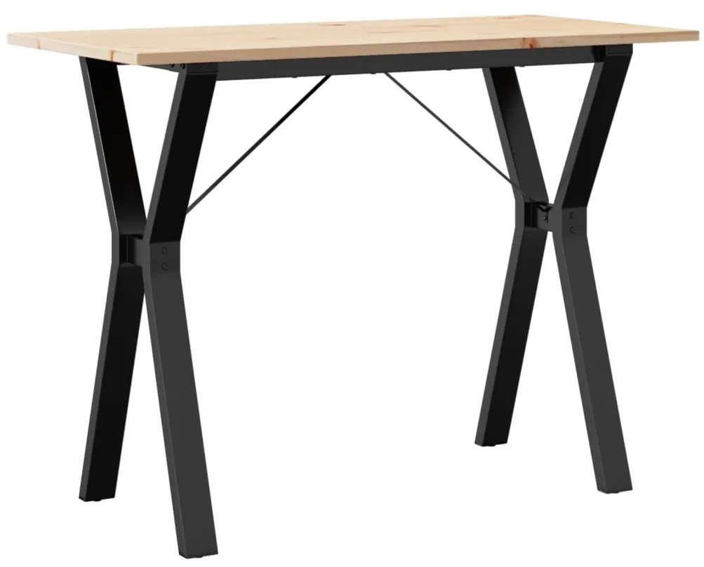vidaXL Τραπέζι Τραπεζαρίας Πλαίσιο Υ Μασίφ Πεύκο/Ατσάλι
