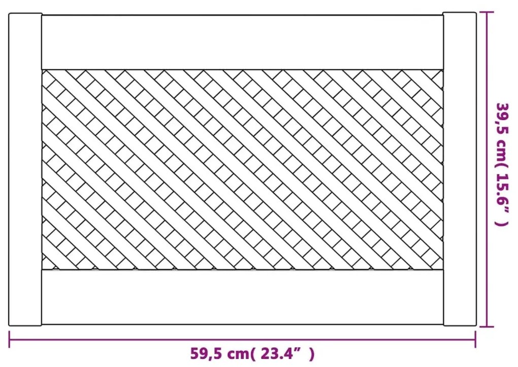 Πορτάκια με Πλέγμα 2 Τεμ. 59,5x39,5 εκ. από Μασίφ Ξύλο Πεύκου - Καφέ