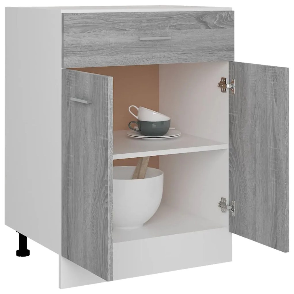 vidaXL Ντουλάπι με Συρτάρια "Lyon" Γκρι Sonoma 60x46x81,5 εκ. από Τεχνητό Ξύλο