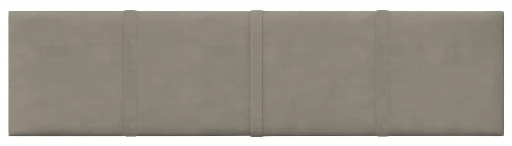 vidaXL Πάνελ Τοίχου 12 τεμ. Ανοιχτό Γκρί 60x15 εκ. 1,08 μ² Βελούδο