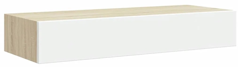 vidaXL Ράφια Τοίχου Συρτάρια 2 τεμ. Δρυς/Λευκό 60x23,5x10 εκ από MDF