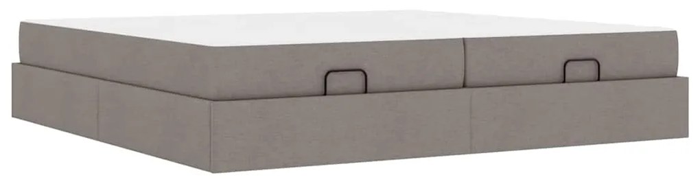 vidaXL Σκελετός Κρεβατιού με αποθήκευση Taupe 200 x 200 cm ύφασμα