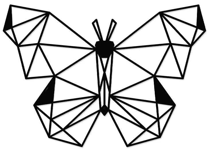 Διακοσμητικό τοίχου Butterfly Megapap μεταλλικό χρώμα μαύρο 50x2x35εκ.