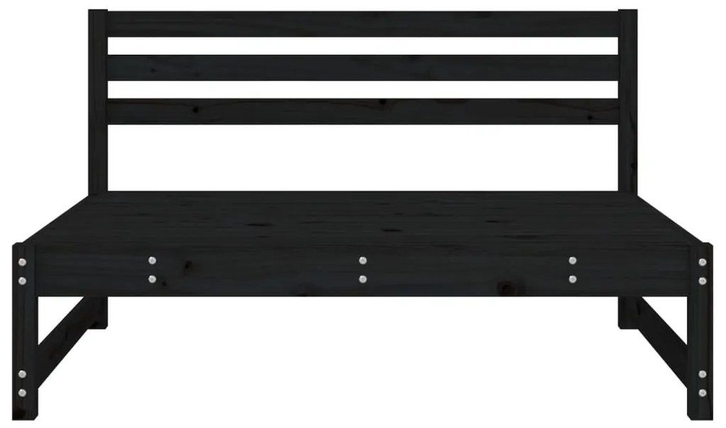 vidaXL Καναπές Κήπου Μεσαίος Μαύρος 120 x 80 εκ. από Μασίφ Ξύλο Πεύκου
