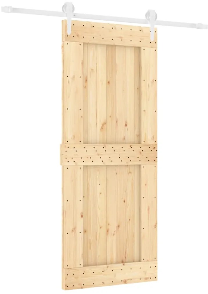 vidaXL Συρόμενη Μεσόπορτα με Μηχανισμό 85 x 210 εκ. Μασίφ Ξύλο Πεύκου