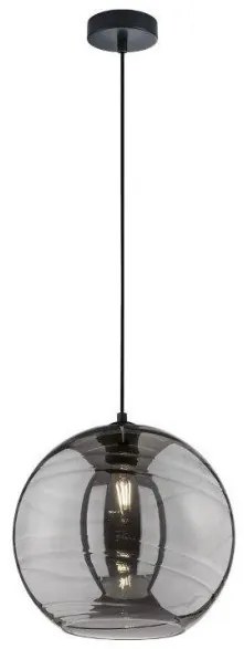 Κρεμαστό Φωτιστικό Οροφής Opie Smoke-Μαύρο Φ30 60667 Fischer Honsel-60667-Φιμέ/Smoke 60667