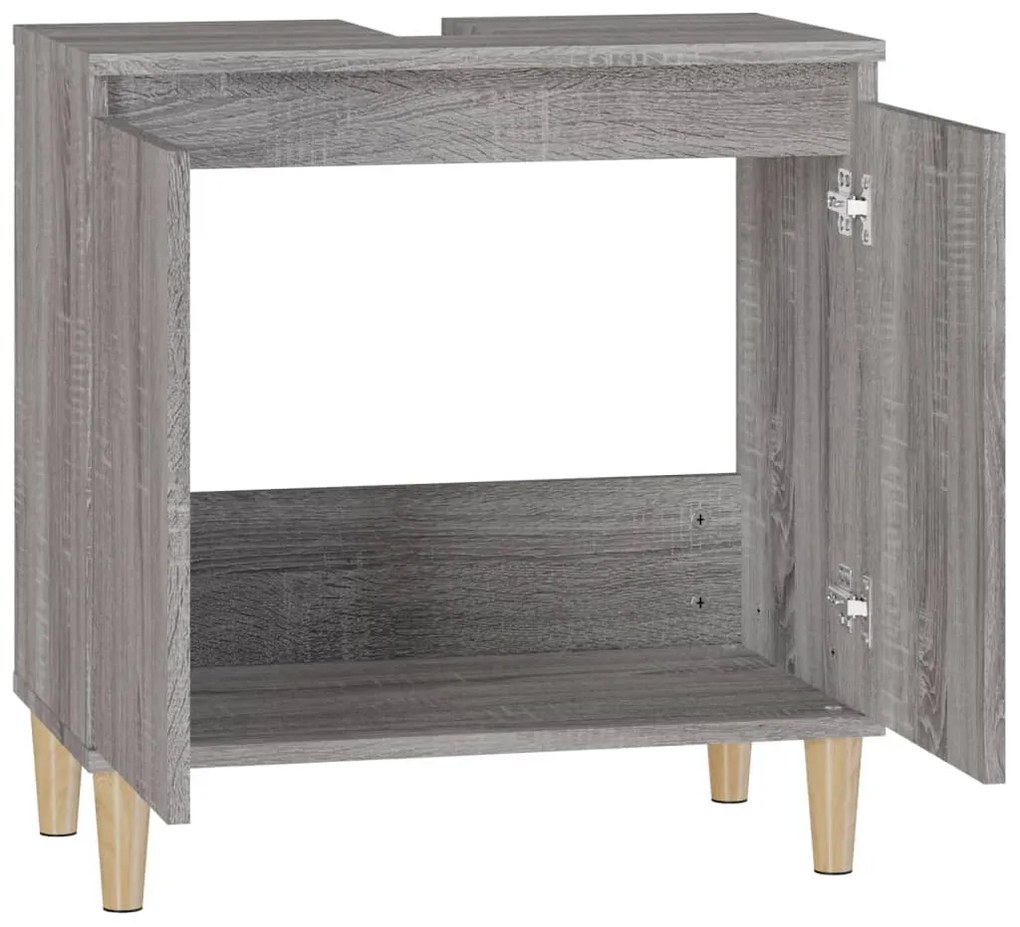 vidaXL Ντουλάπι Νιπτήρα Grey Sonoma 58 x 33 x 60 εκ. Επεξεργ. Ξύλο